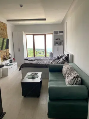 a living room with a couch and a bed at Pahuljica - N25 Milmari in Raška