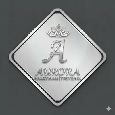 a white sign with a lotus flower on it at Apartman AURORA Trstenik in Trstenik
