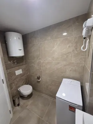 a small bathroom with a toilet and a sink at Royal Lux in Vrnjačka Banja