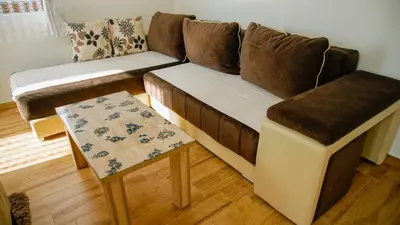 a living room with a couch and a table at Apartment Petrović in Kopaonik