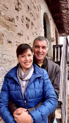 a man and a woman posing for a picture at Vila Milenovic Rajacke Pivnice in Rajac