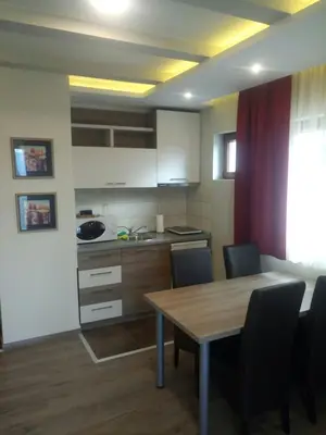 a kitchen with a table and chairs in a room at Apartment Andrijana in Kopaonik