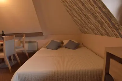 a small room with a bed and a table at Apartment Sofia-Konaci in Kopaonik