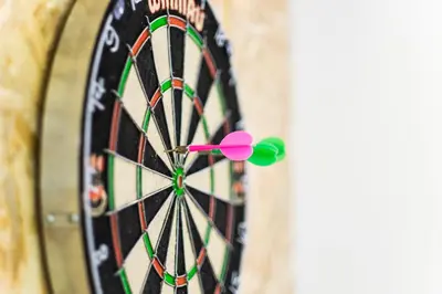 a dart in the middle of a dartboard at Hotel Radan Prolom Banja in Prolomska Banja