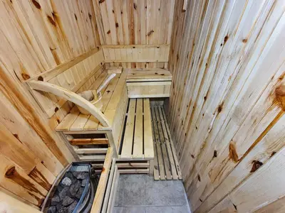 an overhead view of a wooden cabin with two bunk beds at Vila Dizdarevic Kopaonik in Kopaonik