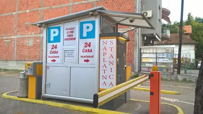 a gas pump at a gas station at Studio S Sokobanja in Soko Banja