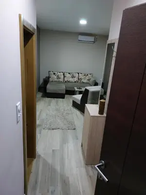 a living room with a couch and a table at Apartmani Radulović in Vrnjačka Banja