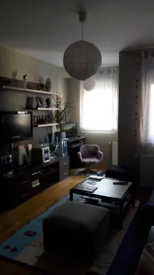 a living room with a couch and a table at Naissa Apartment in Niš