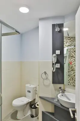 a bathroom with a toilet and a sink at Harmony Bed and Breakfast in Vranje