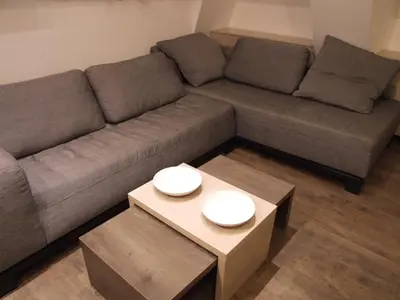 a living room with a couch and a table at Apartments Mitic in Kopaonik