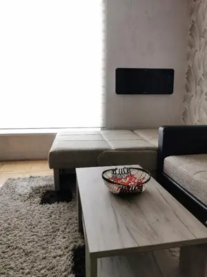 a living room with a bowl on a coffee table at Apartman 33 Kraljevi Čardaci in Kopaonik