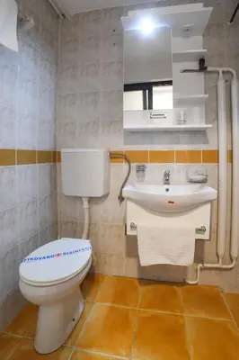 a bathroom with a toilet and a sink at Medical and Spa Centre Merkur in Vrnjačka Banja