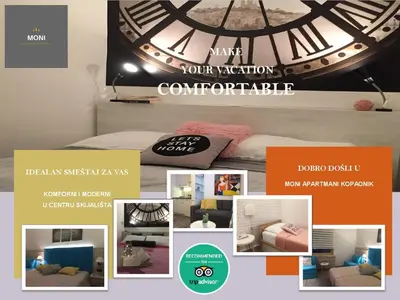 a collage of pictures of a room with a clock at MONI Luxury Apartments in Kopaonik
