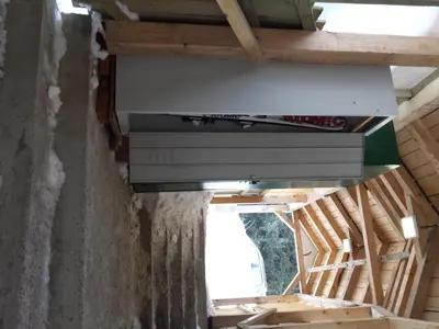 a ceiling in a room with a window at apartman na stazi in Kopaonik