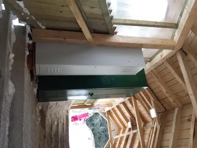 an overhead view of a stove in a house at apartman na stazi in Kopaonik