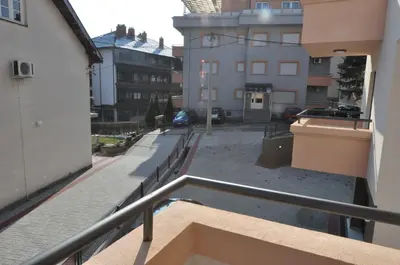 a view of a street from a balcony at Alex 2 apartman in Vrnjačka Banja