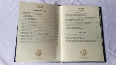 a page of a book with a menu at Apartment Unna in Kopaonik