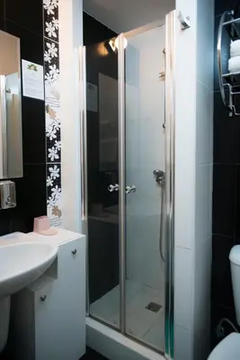 a bathroom with a shower and a sink at Boni M in Kopaonik