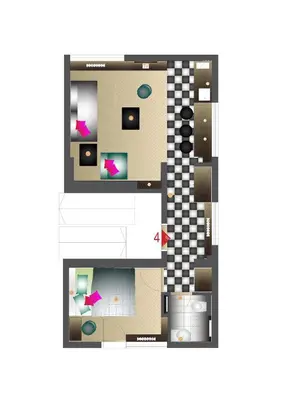 aometric view of a floor plan of aominium at Kuća Jankovića in Vrnjačka Banja