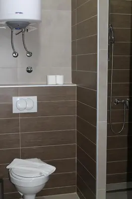 a bathroom with a toilet and a shower at Lux Apartment Milmari Reko Premier 14 Kopaonik in Kopaonik