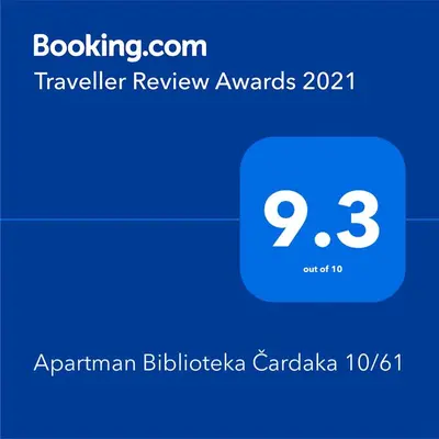 a screenshot of a cell phone with a travel review avatar at Apartman Biblioteka Čardaka 10/61 in Kopaonik