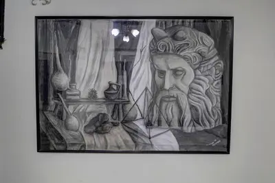 a picture of a painting of a god on a wall at PERLA Leskovac in Leskovac