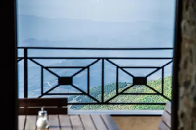 a view of the ocean from a balcony at Apartman Nena b15 in Kopaonik