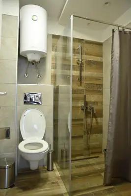 a bathroom with a toilet and a shower at Milmari Resort Premier 46 in Kopaonik