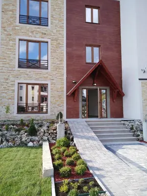 a house with a stone walkway leading to the front door at Milmari L29 in Kopaonik