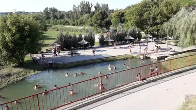 a group of people swimming in a river at Privatan smestaj knjazevac in Knjazevac.