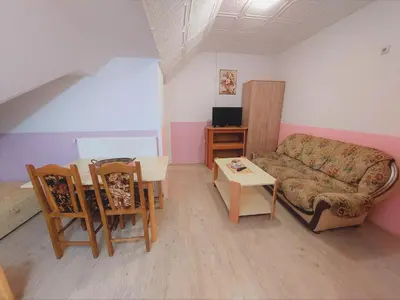 a living room with a couch and a table at Apartments Nikolić in Soko Banja