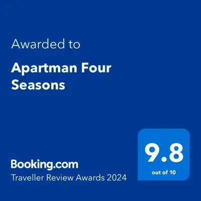 a screenshot of a phone with the text upgraded to apartmentarian four seasons at Apartman Four Seasons Kopaonik in Kopaonik