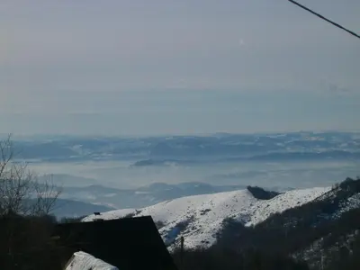 a view of a snow covered mountain with the sky at Villa Kostic Kopaonik in Kopaonik