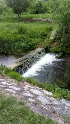 a stream of water in a field with grass at Guest House Green view in Pirot