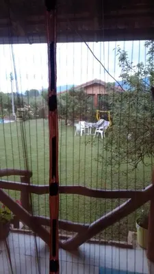 a view of a playground from a window at Hacijenda Gane in Soko Banja