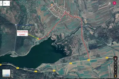 a map of the diversionroute to the construction zone at Hacijenda Gane in Soko Banja