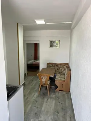 a living room with a table and a couch at Vojin i Lena in Soko Banja