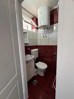 a small bathroom with a toilet and a sink at Vojin i Lena in Soko Banja