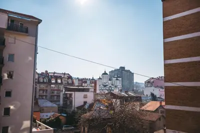 a view of a city with buildings at King Exclusive Suites in Niš
