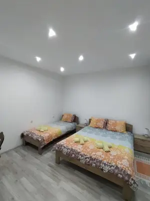 two beds sitting in a room with at Pavicevic in Soko Banja