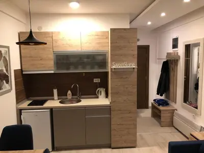 a kitchen with a sink and a counter top at Kopaonik Milmari apartman L33 in Kopaonik