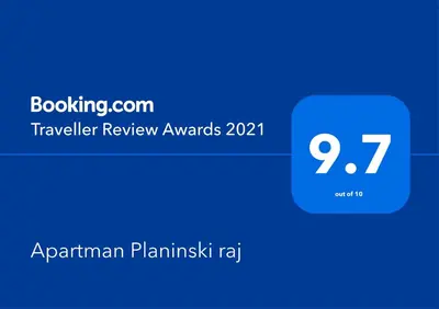 a screenshot of a text box with the arrival time at Apartman Planinski raj in Kopaonik