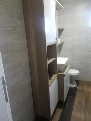 a bathroom with a toilet and a sink at Apartman Tea in Kopaonik