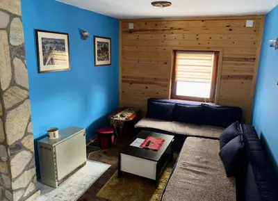 a living room with a couch and a tv at Apartman Tanja in Kopaonik