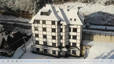 an aerial view of a building in the snow at Vila Irina - Studio 11 lux in Kopaonik