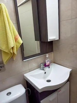 a bathroom with a white sink and a mirror at Kuca za odmor RADMILA - Rogljevacke pivnice in Rogljevo