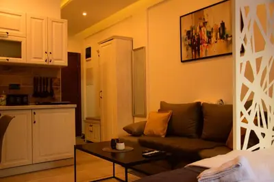 a living room with a couch and a table at Apartman Suny N58 in Kopaonik