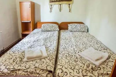 a bed with two pillows on it in a bedroom at Seosko domaćinstvo „GABAR” in Ćuštica