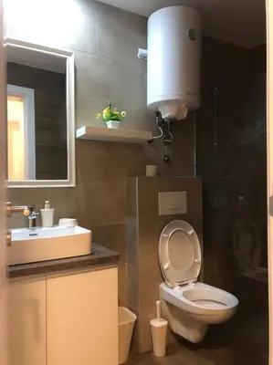 a bathroom with a toilet and a sink at Apartman “EMI” in Kopaonik
