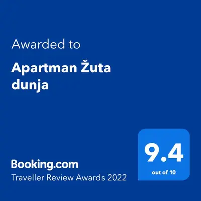a blue screen with the text awarded to armenian zirula durina at Apartman Žuta dunja - Sunčani breg in Kopaonik